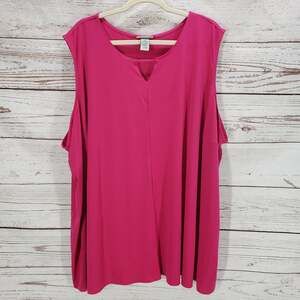 Catherines Women's Pink Sleeveless Top Size 5X-34/36W